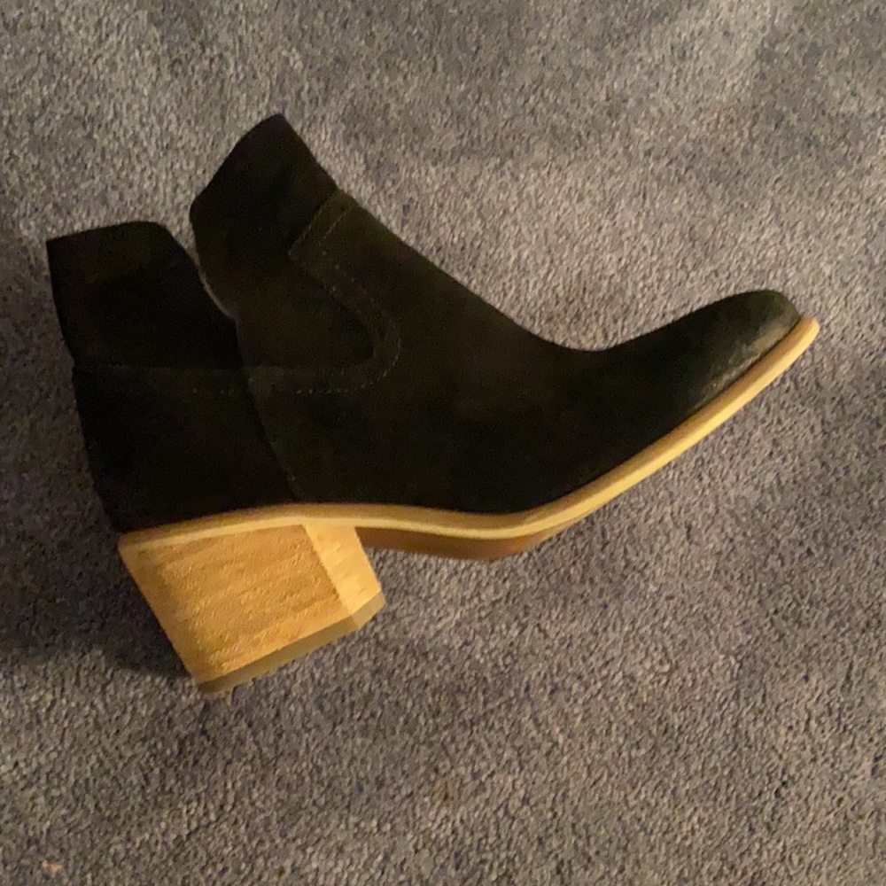 BP Black Suede Brice Ankle Booties w/Block Heel